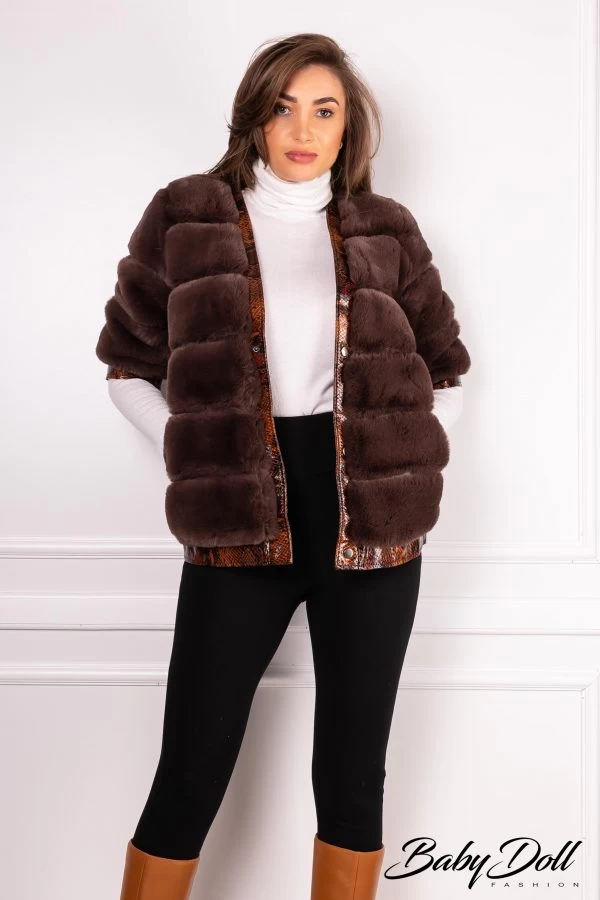 vesta blana de iepure si vulpe